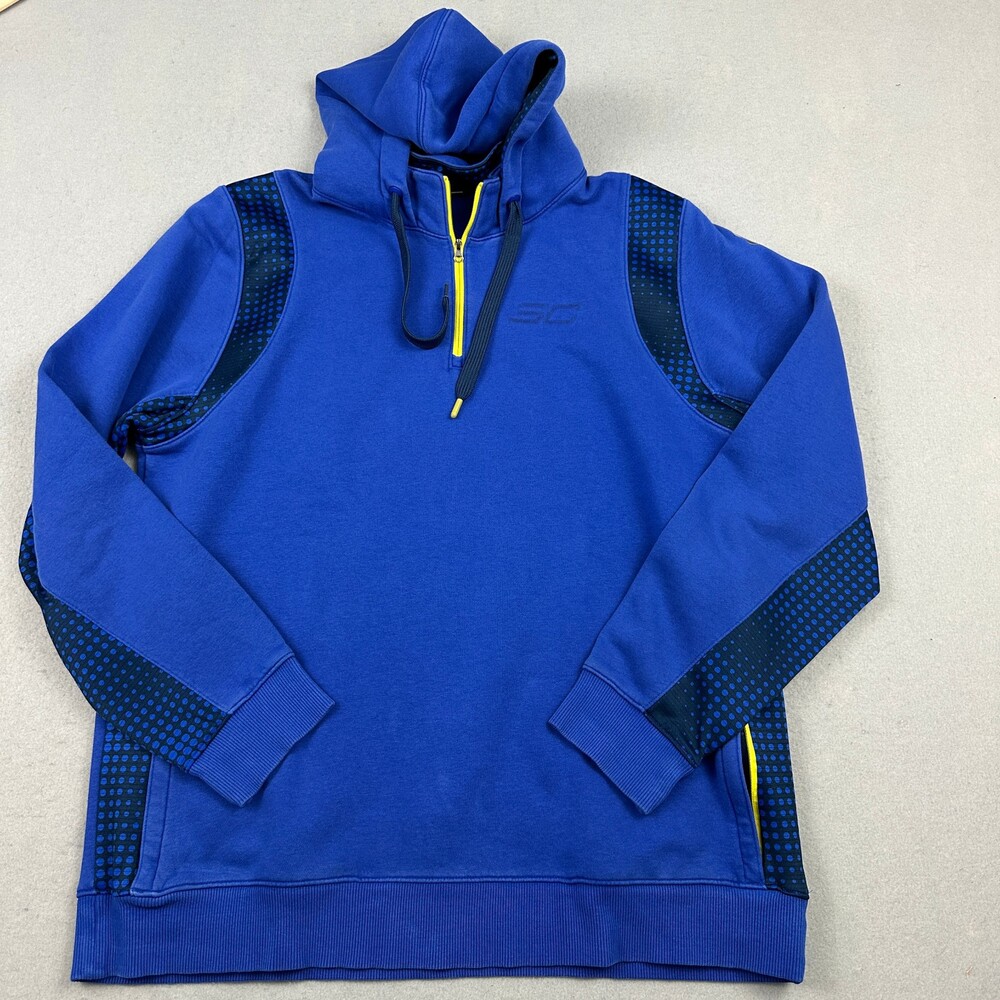 Under Armour Hoodie Men Extra Large Blue SC Logo Steph Curry Pullover Pockets